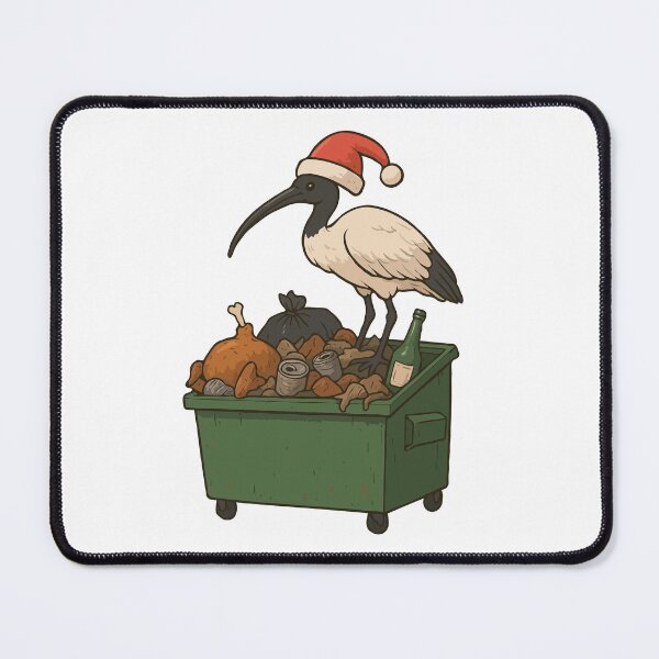 Item preview, Funny Aussie Bin Chicken Christmas Art – Santa Ibis Dumpster Bird Meme – Australian Holiday Humor Illustration designed and sold by BrainBubbleArt.