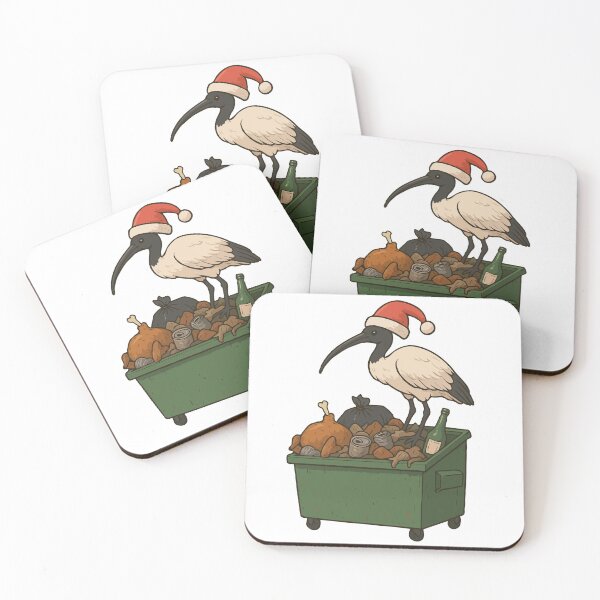Item preview, Funny Aussie Bin Chicken Christmas Art – Santa Ibis Dumpster Bird Meme – Australian Holiday Humor Illustration designed and sold by BrainBubbleArt.