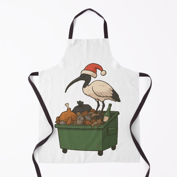 Item preview, Funny Aussie Bin Chicken Christmas Art – Santa Ibis Dumpster Bird Meme – Australian Holiday Humor Illustration designed and sold by BrainBubbleArt.