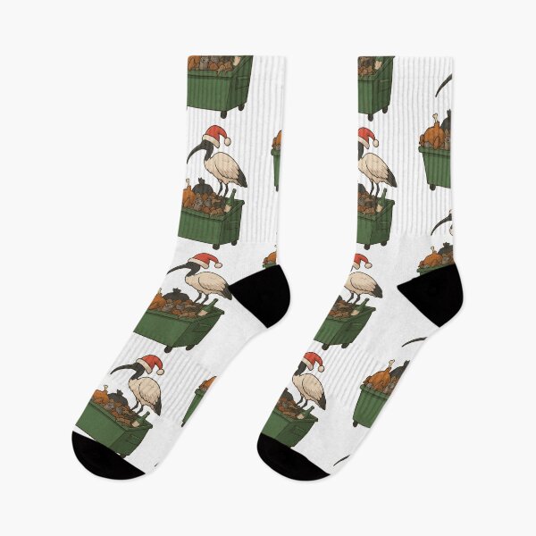 Item preview, Funny Aussie Bin Chicken Christmas Art – Santa Ibis Dumpster Bird Meme – Australian Holiday Humor Illustration designed and sold by BrainBubbleArt.