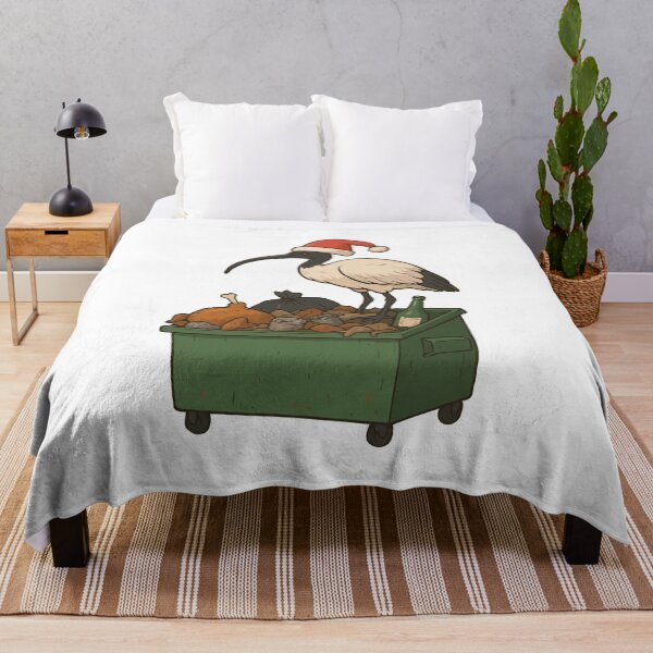 Item preview, Funny Aussie Bin Chicken Christmas Art – Santa Ibis Dumpster Bird Meme – Australian Holiday Humor Illustration designed and sold by BrainBubbleArt.