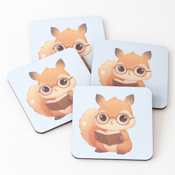 Item preview, Niko the Cute Reading Squirrel – Cute Companions designed and sold by Cute-Companions.