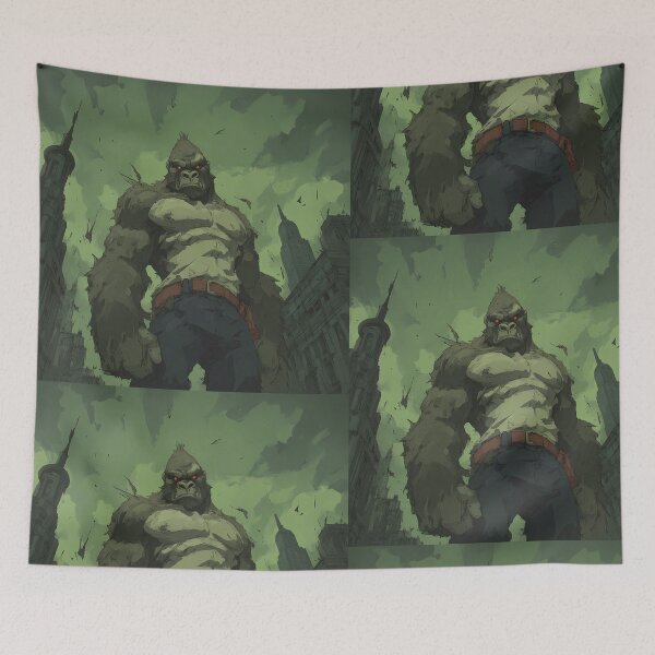 Item preview, Urban Titan Ape – Giant Monster Illustration designed and sold by Skolyak.