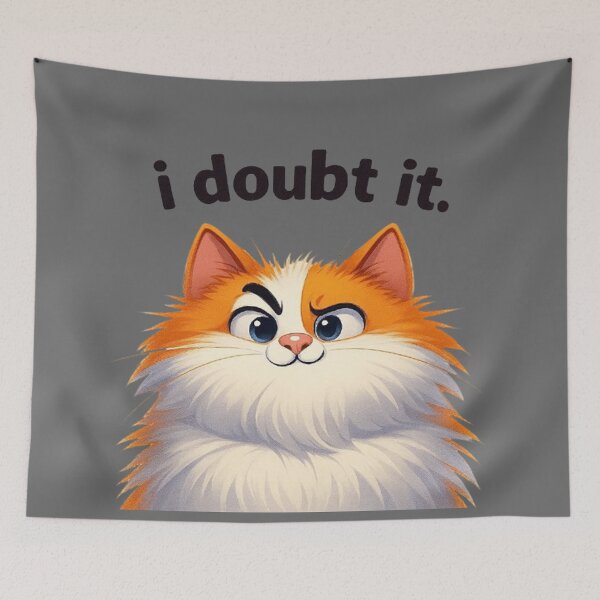 Item preview, I Doubt It - Skeptical Cat Cartoon designed and sold by MiLaKK.