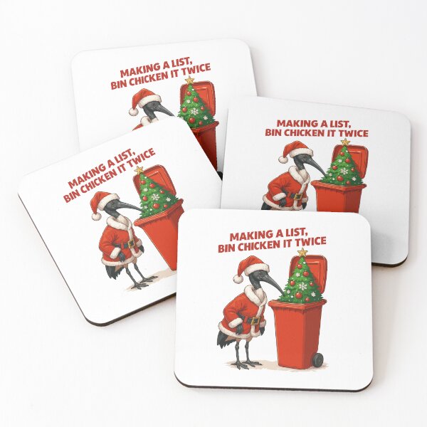 Item preview, Making A List, Bin Chicken It Twice - Funny Bin Chicken Christmas Santa - Australian Ibis Holiday Meme, Aussie Xmas Trash Bird Art designed and sold by BrainBubbleArt.