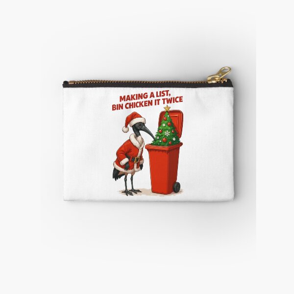 Item preview, Making A List, Bin Chicken It Twice - Funny Bin Chicken Christmas Santa - Australian Ibis Holiday Meme, Aussie Xmas Trash Bird Art designed and sold by BrainBubbleArt.