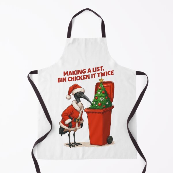 Item preview, Making A List, Bin Chicken It Twice - Funny Bin Chicken Christmas Santa - Australian Ibis Holiday Meme, Aussie Xmas Trash Bird Art designed and sold by BrainBubbleArt.