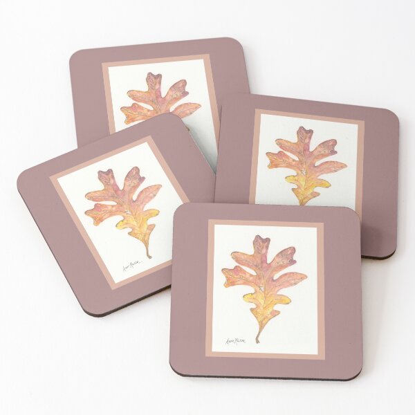 Item preview, Tall Oak Leaf - watercolor and pen designed and sold by Annie Mason Art.