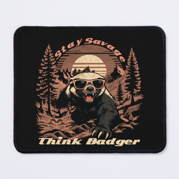 Item preview, Retro Honey Badger – Stay Savage, Think Badger Wilderness Tee designed and sold by Muse Merch.