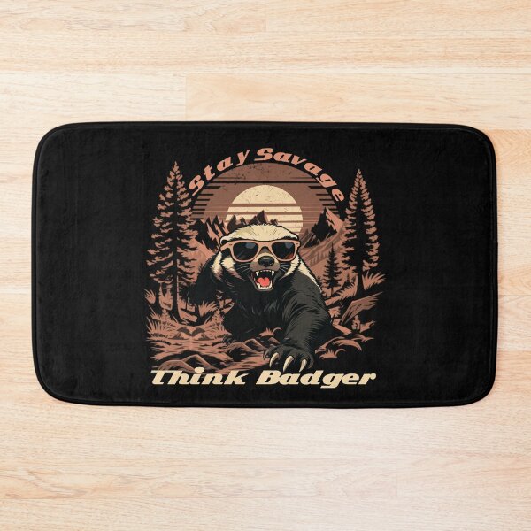Item preview, Retro Honey Badger – Stay Savage, Think Badger Wilderness Tee designed and sold by Muse Merch.