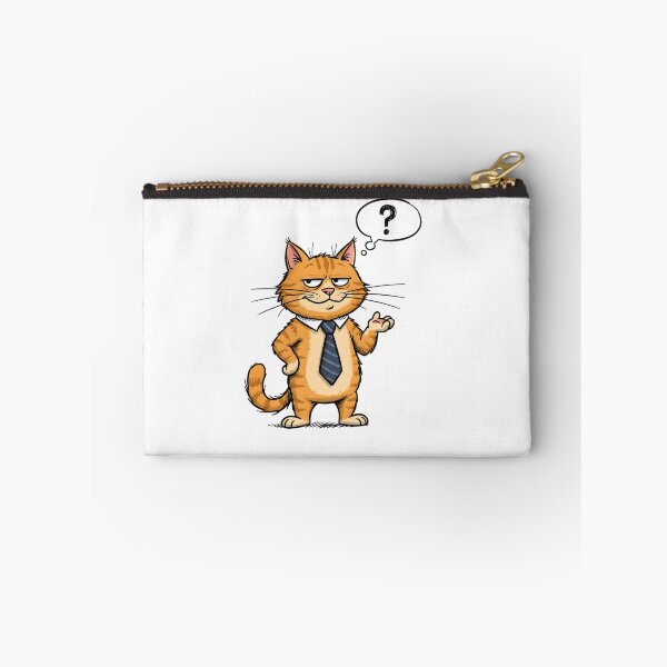 Item preview, Business Cat Cartoon with Question Mark – Witty Office Humor Design designed and sold by YASS@.