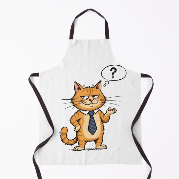 Item preview, Business Cat Cartoon with Question Mark – Witty Office Humor Design designed and sold by YASS@.