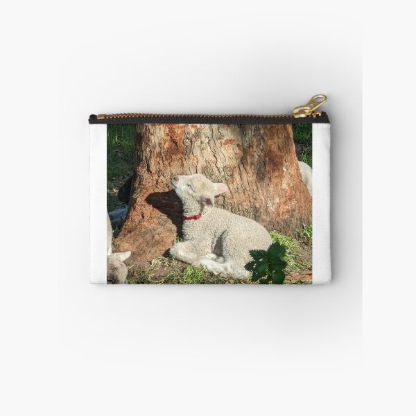 Item preview, Peaceful Baby Lamb Resting by a Sunlit Eucalyptus Tree designed and sold by Photogenic Snap.