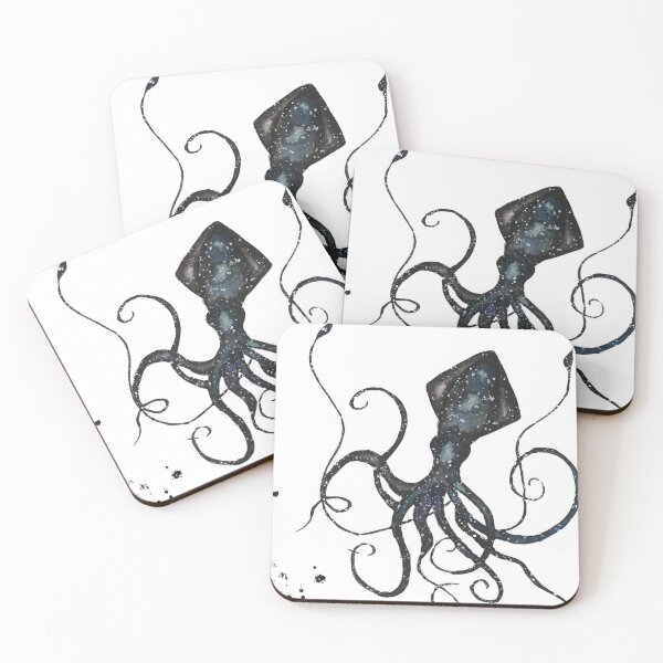 Item preview, Galaxy Squid Watercolor - Space and Ocean Art designed and sold by Rissmo The Human.