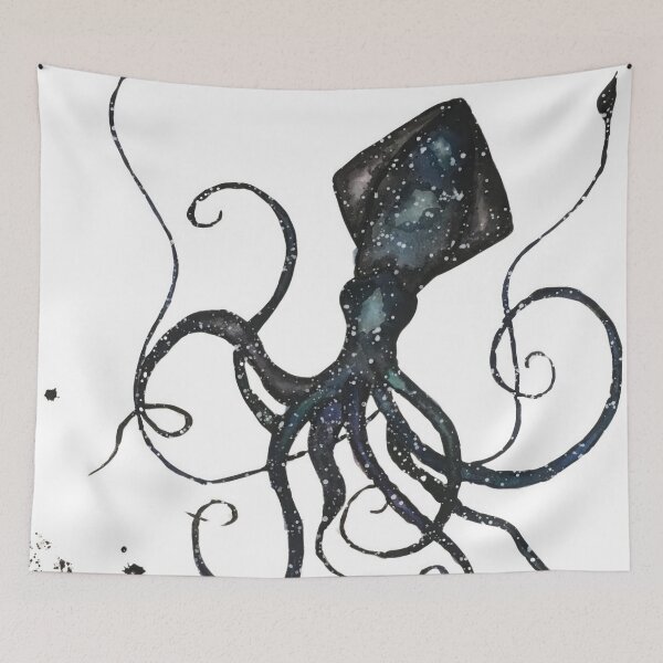 Item preview, Galaxy Squid Watercolor - Space and Ocean Art designed and sold by Rissmo The Human.