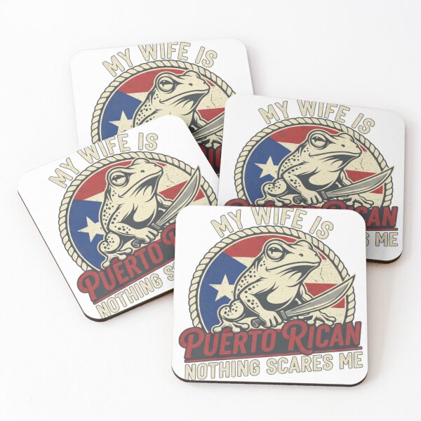 Item preview, My Wife is Puerto Rican Nothing Scares Me - Funny Coquí Frog & Flag Design designed and sold by Wear Sculpt.