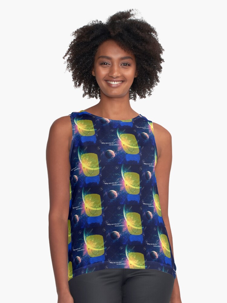 Why Are You For Roblox Sleeveless Top By Ordinaryhatchet Redbubble - black hair with blue roblox