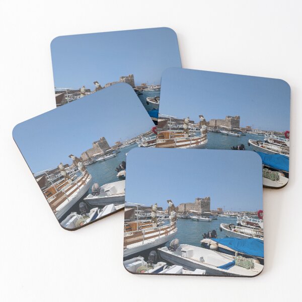 Item preview, Byblos Port Charm: Boats & Ancient Castle Views designed and sold by Photogenic Snap.