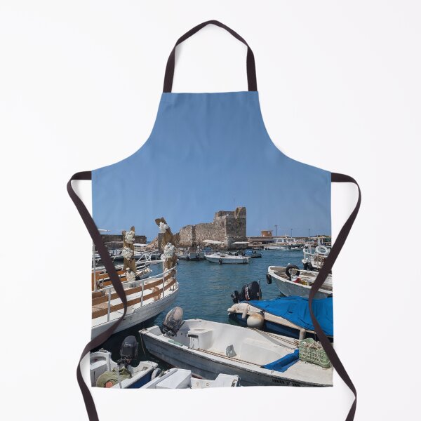 Item preview, Byblos Port Charm: Boats & Ancient Castle Views designed and sold by Photogenic Snap.