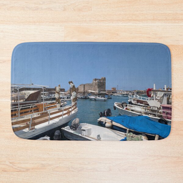 Item preview, Byblos Port Charm: Boats & Ancient Castle Views designed and sold by Photogenic Snap.