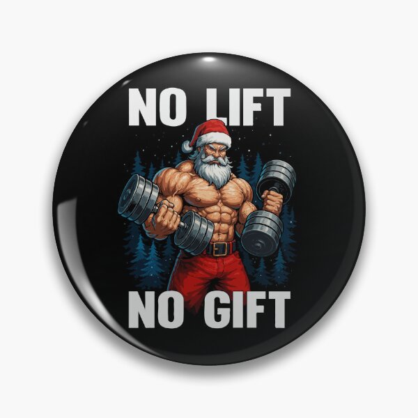 Item preview, Bodybuilder Santa “No Lift No Gift” – Funny Fitness Christmas Gym Motivation, Muscular Santa Claus Weightlifting Holiday Design designed and sold by BrainBubbleArt.