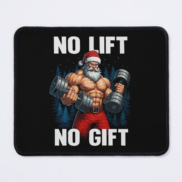 Item preview, Bodybuilder Santa “No Lift No Gift” – Funny Fitness Christmas Gym Motivation, Muscular Santa Claus Weightlifting Holiday Design designed and sold by BrainBubbleArt.