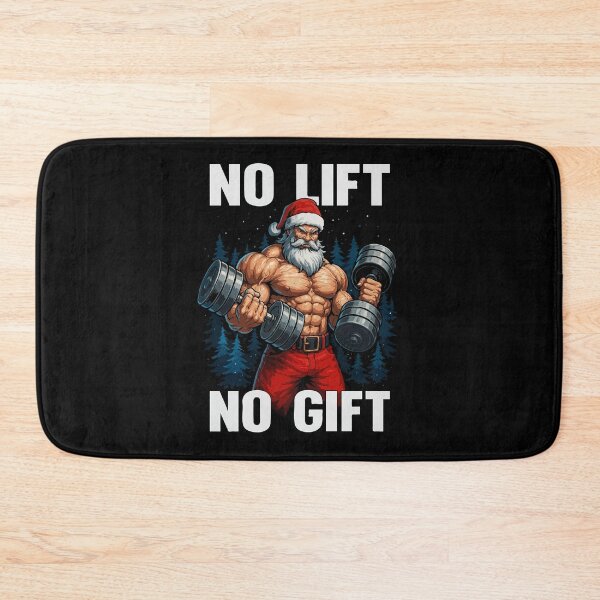 Item preview, Bodybuilder Santa “No Lift No Gift” – Funny Fitness Christmas Gym Motivation, Muscular Santa Claus Weightlifting Holiday Design designed and sold by BrainBubbleArt.
