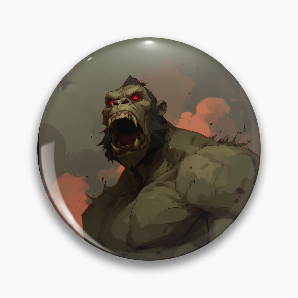 Item preview, Roaring Giant Ape Titan Over the City – Colossal Monster Artwork designed and sold by Skolyak.