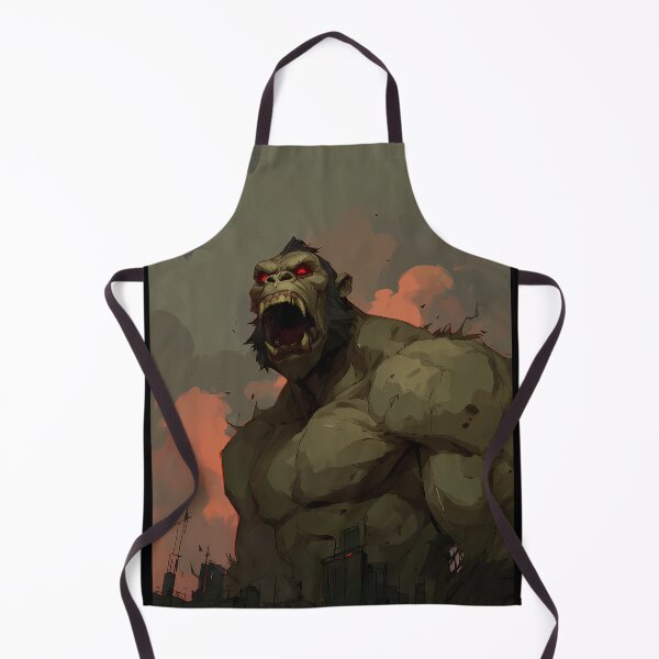 Item preview, Roaring Giant Ape Titan Over the City – Colossal Monster Artwork designed and sold by Skolyak.