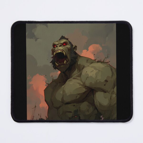 Item preview, Roaring Giant Ape Titan Over the City – Colossal Monster Artwork designed and sold by Skolyak.