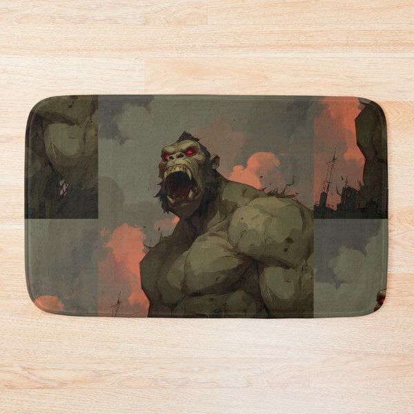 Item preview, Roaring Giant Ape Titan Over the City – Colossal Monster Artwork designed and sold by Skolyak.