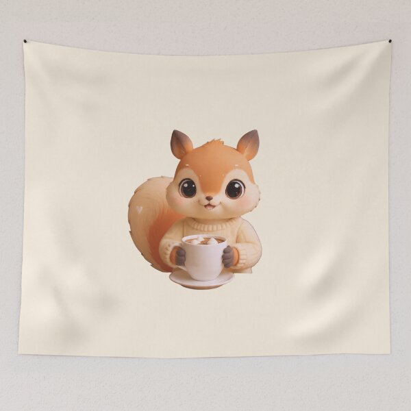 Item preview, Niko the Cozy Hot Cocoa Squirrel – Cute Companions designed and sold by Cute-Companions.