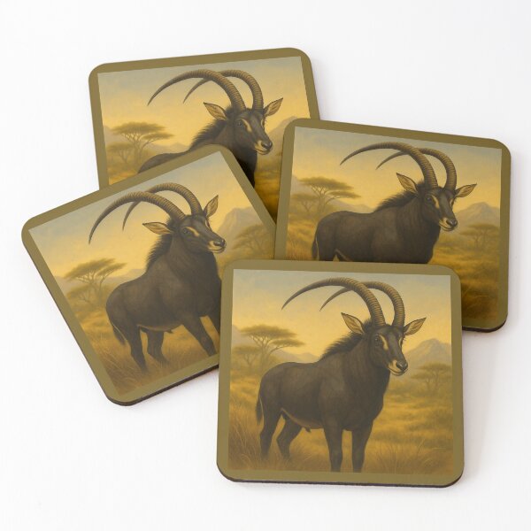 Item preview, Giant Sable Antelope – GeoWild Realism in Golden Savanna designed and sold by GeoWild Designs.