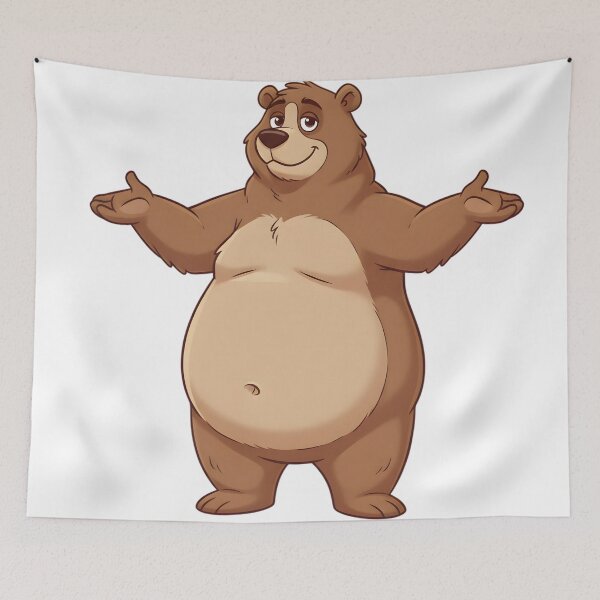 Item preview, Friendly Big Bear Hug Cartoon Mascot – Welcoming Grizzly Character designed and sold by YASS@.