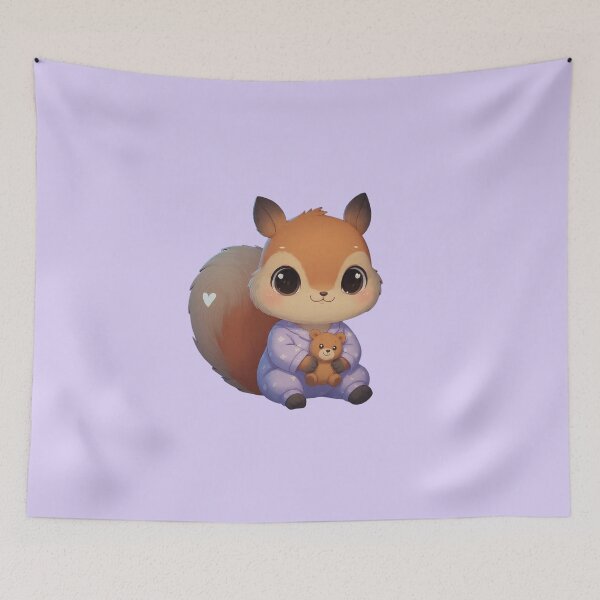Item preview, Niko the Pajama Squirrel with Teddy – Cute Companions designed and sold by Cute-Companions.