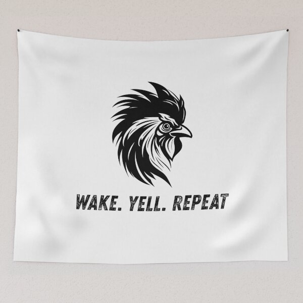 Item preview, Wake. Yell. Repeat. – Funny Rooster Design for Early Risers designed and sold by Panoramax.