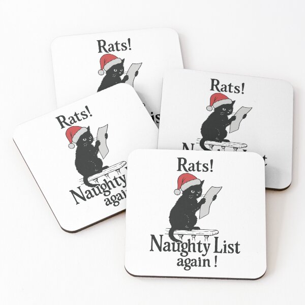 Item preview, Rats! Naughty List Again! Funny Christmas Black Cat with Santa Hat – Cute Naughty Kitty Holiday Humor Gift for Cat Loversoliday Humor Gift for Cat Lovers designed and sold by BrainBubbleArt.