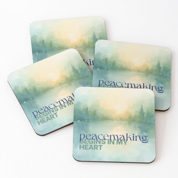 Item preview, Peacemaking Begins in My Heart – Calming Watercolor Sunrise Landscape Art designed and sold by Darcy'sArtfortheHeart.