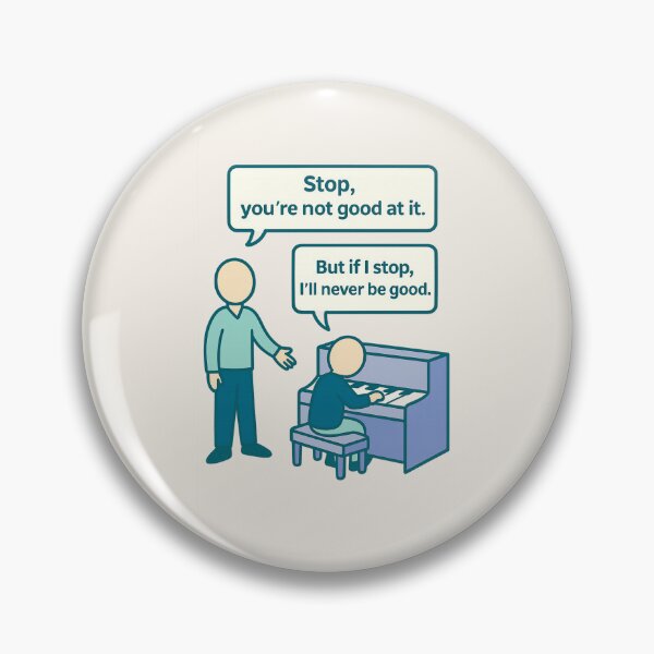 Item preview, Never Stop Improving – Motivational Piano Practice Illustration designed and sold by GraphicEX.