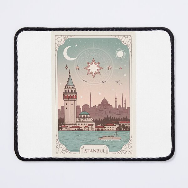 Item preview, Retro Istanbul Travel Poster - Galata Tower and Cityscape View designed and sold by asliberry.