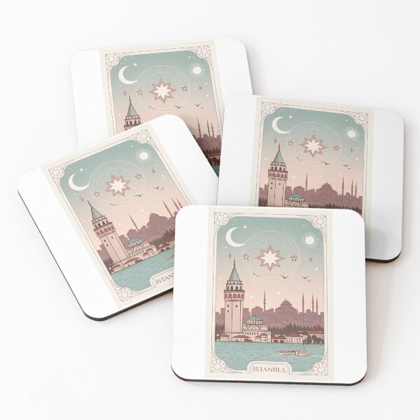 Item preview, Retro Istanbul Travel Poster - Galata Tower and Cityscape View  designed and sold by asliberry.