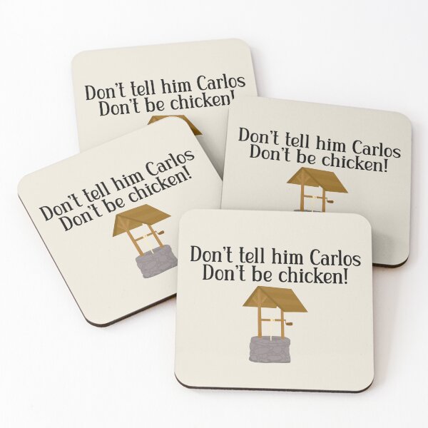 Item preview, Don't tell him Carlos, Don't be Chicken!! designed and sold by Keeping Art Heavenly.