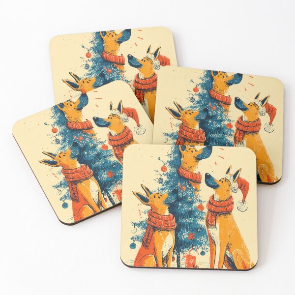 Item preview, German Shepherds Decorating a Christmas Tree designed and sold by Flying Doggo.