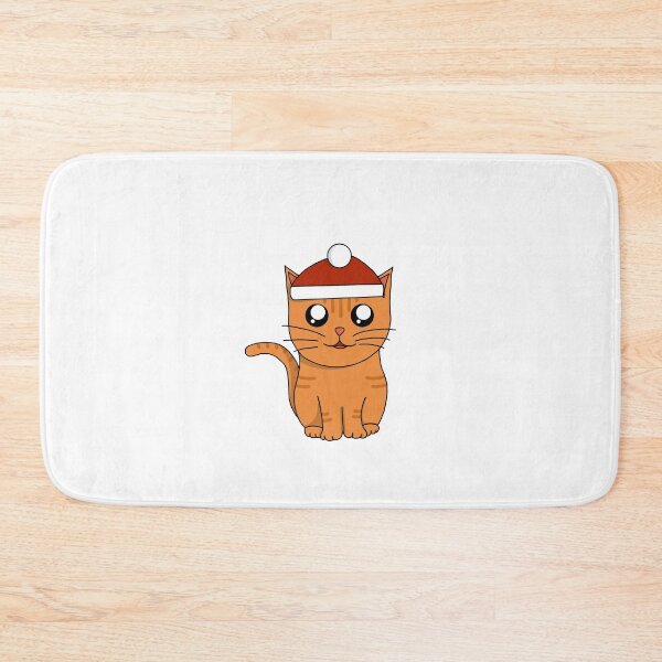 Item preview, Cute Christmas Ginger Cat with Santa Hat designed and sold by GREENZ0NE.