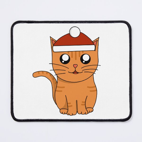 Item preview, Cute Christmas Ginger Cat with Santa Hat designed and sold by GREENZ0NE.