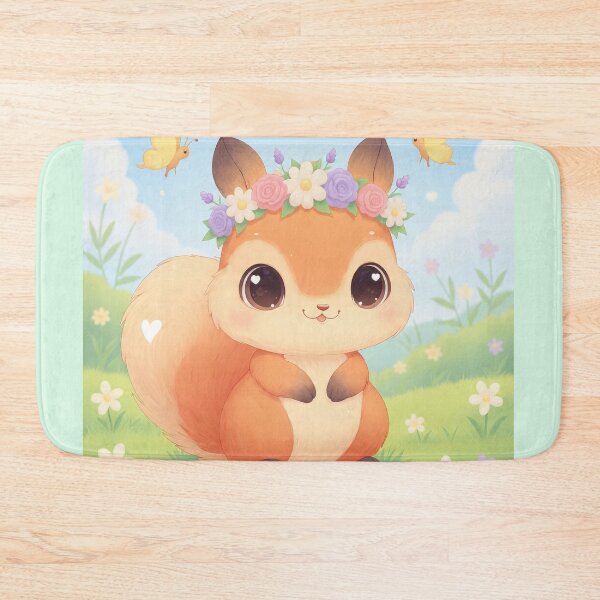 Item preview, Niko - Baby squirrel playing with spring flowers designed and sold by Cute-Companions.