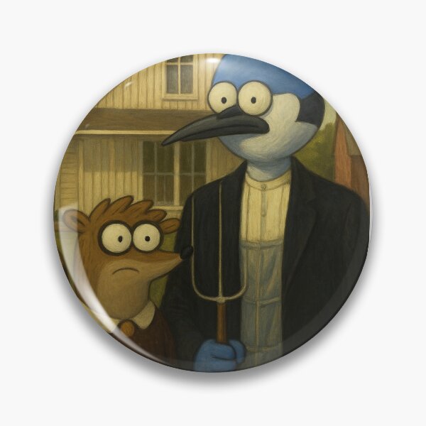 Item preview, Mordecai and Rigby as the American Gothic designed and sold by ShopH0NEY.