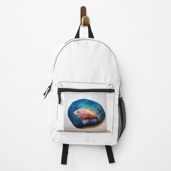 Item preview, Vibrant Tropical Fish Stone Painting – Hand-Painted Neon Art designed and sold by Boski22.