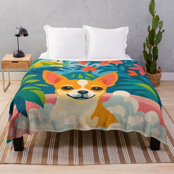 Item preview, Matisse inspired mid century boho deco Chihuahua abstract designed and sold by ChihuahuasRule.