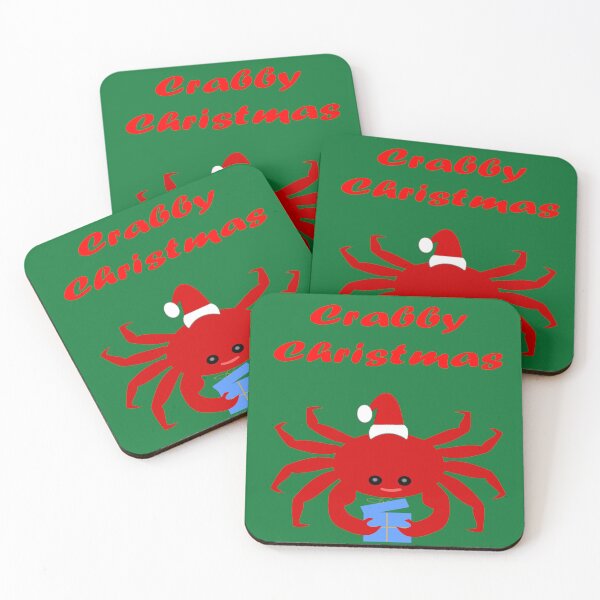 Item preview, Crabby Christmas Funny Cartoon Crab holding a present designed and sold by naturegallery.